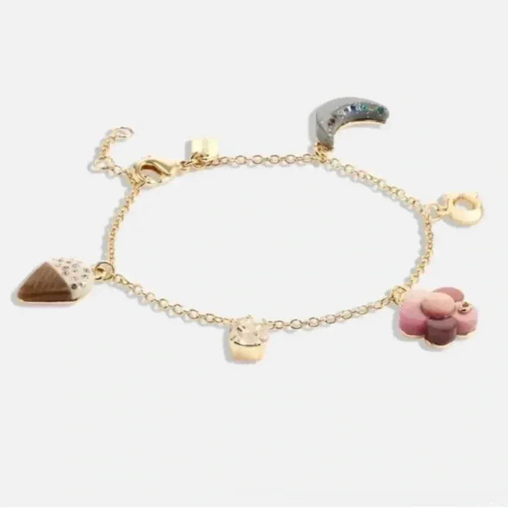 NEW COACH  FLOWER MOON CHARM BRACELET